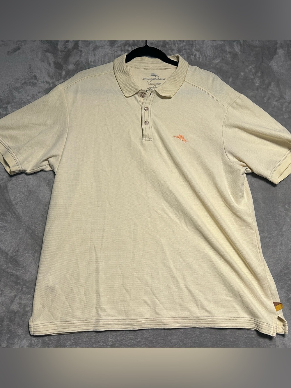 Tommy Bahama Supima Cotton Polo Shirt Men’s Large Pastel Yellow Golf Resort